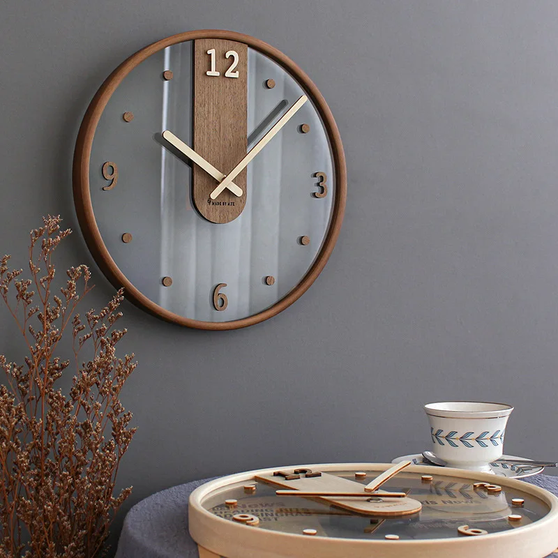 

Scandinavian Wall Clock Living Room Decorative Creative Transparent Clock Simple Japanese Fashion ins Mute Clocks