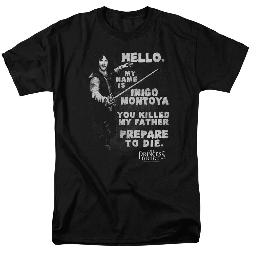 The Princess Bride Hello Again T Shirt Mens Licensed 80s Movie Inigo Black