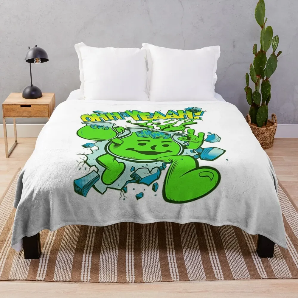 

OHH YEAH! Kool Aid Man Lime Throw Blanket Fashion Sofas Flannels Soft Big decorative Blankets