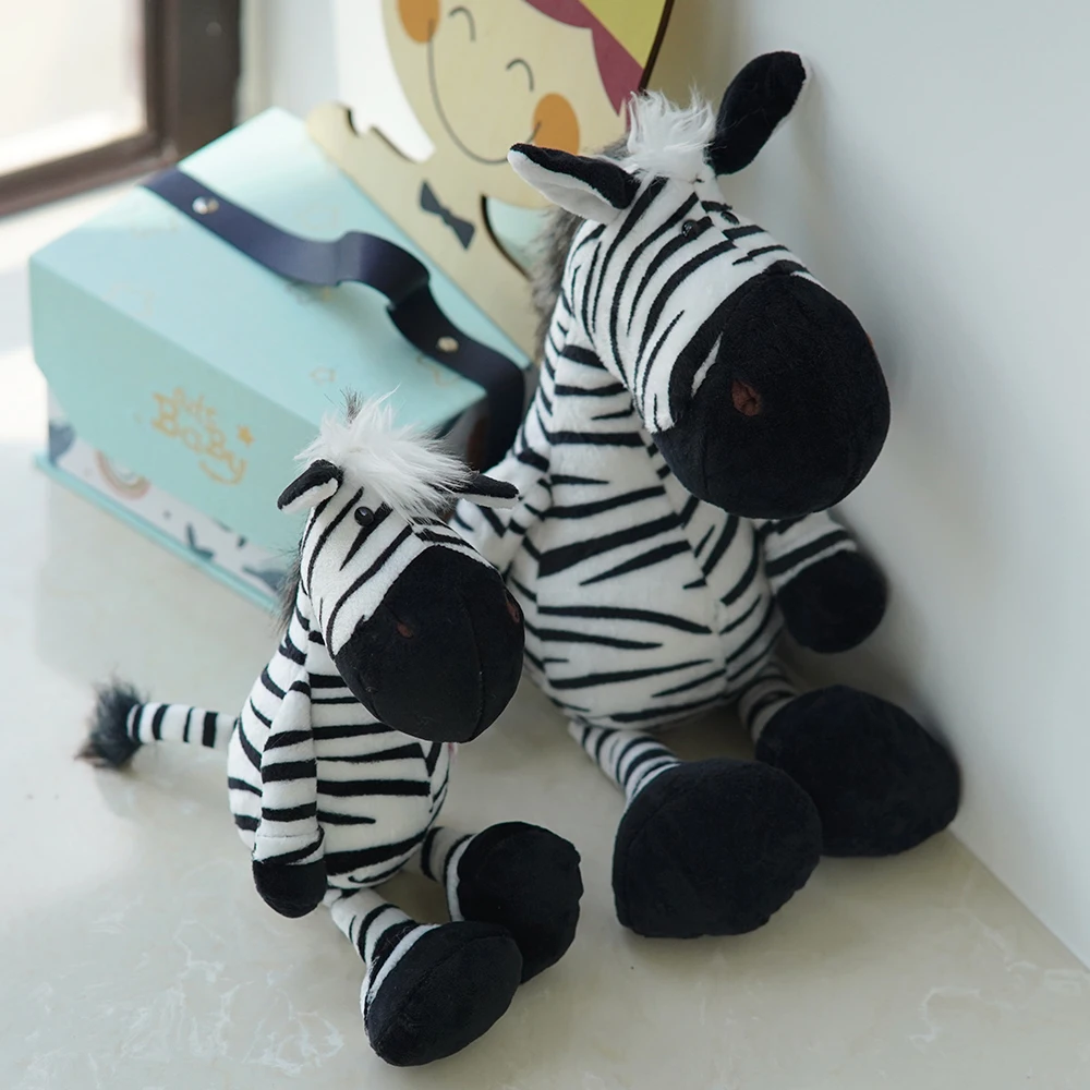 25/35 سنتيمتر لينة الغابات الحيوان لطيف زيبرا ألعاب من القطيفة Kawaii الغابة محشوة الدمى للأطفال هدايا عيد ميلاد