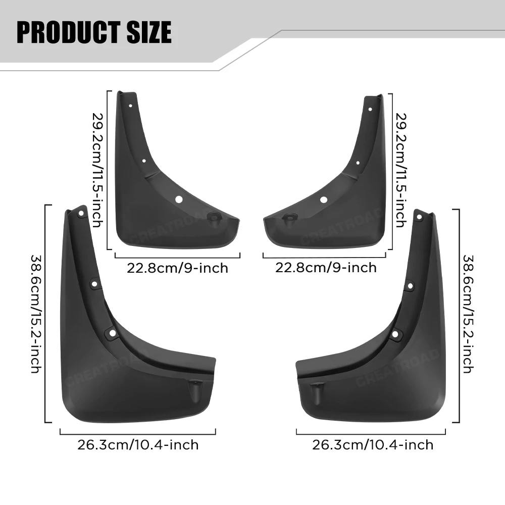 Custom Fit 4PCS Mud Flaps for Jeep Renegade BU 2014 2015 2016 2017 2018 2019 2020 2021 No Drilling Splash Guards Fender