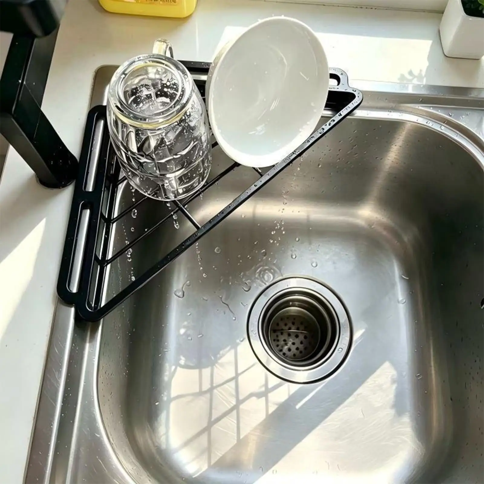 Multifunctional Triangular Corner Sink Rack Breathable Drainage Storage Shelf Practical Kitchen Organizer For Home Daily Use