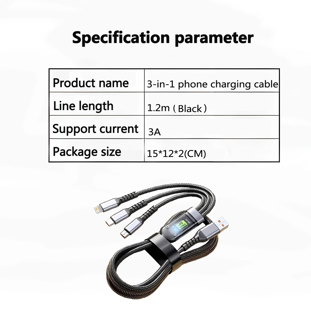 

100 Вт 1-3 шт. 3 в 1 Type-c 1,2 м кабель для быстрой зарядки данных USB-кабель для зарядки мобильного телефона с прозрачным устройством для Xiaomi HUAWEI