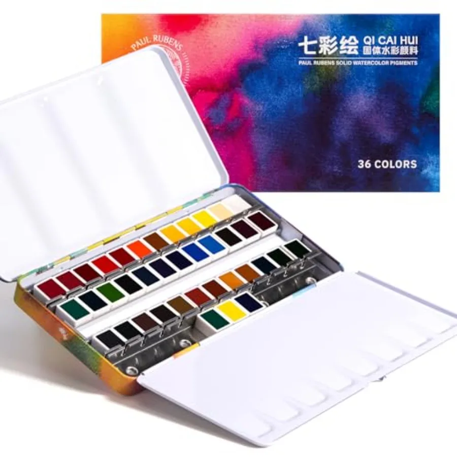 

Watercolor Paint Set, 36 Colors Solid Watercolor Paint, Easy To Blend And Diffuse Watercolor Palette, Compact And Portable Trav
