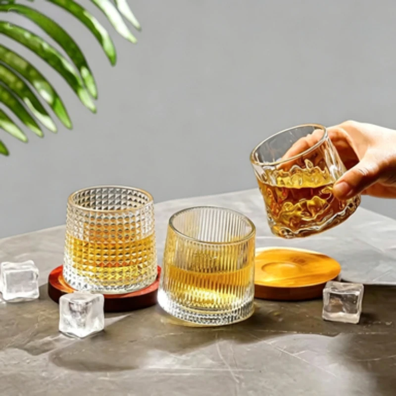 Creative Style Stress Relieving Cups Bar Rotating Glass Water Cup Whiskey Cups Grape Beer Cups Home Beverage Water Mug