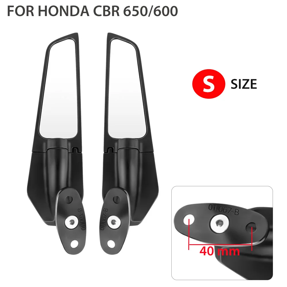 2PCS Motorrad Spiegel Geändert Wind Flügel Einstellbare Dreh Rückspiegel Für Honda CBR650 CBR600RR YAMAHA Kawasaki BMW