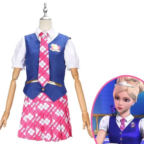Film Barbiee Delansey cos mundur Bobby's charm princess college to ten sam mundurek szkolny cosplay kostium do odgrywania ról