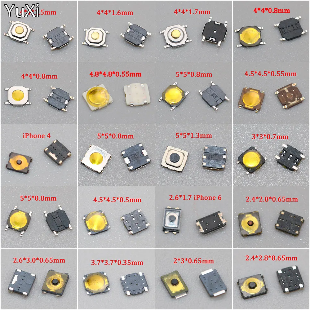 10Pcs/Lot Micro Tactile Push Button Touch Tact Waterproof Switch Kit 4x4/5x5/4.5x4.5 SMT Touch Switch 4 Pin LCD Monitor Repair