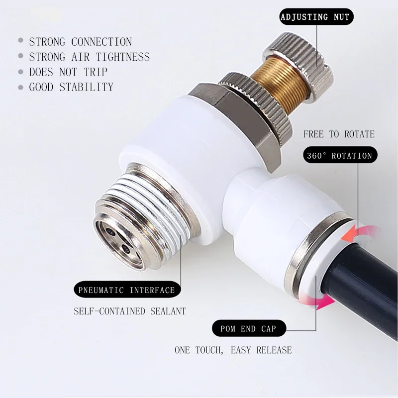 Valvola a farfalla pneumatica SL Raccordo per tubo flessibile Premium bianco 6mm 8mm 10mm 12mm Filettatura del connettore di controllo del flusso