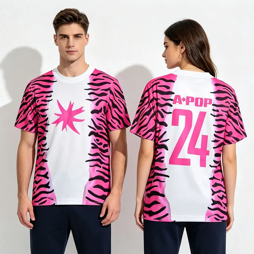 Tyla A*POP Airbrush Tyger Jersey Tee O-neck Short Sleeve Loose Male Tshirts Unisex Streetwear Fashion Design Graphic Print Merch