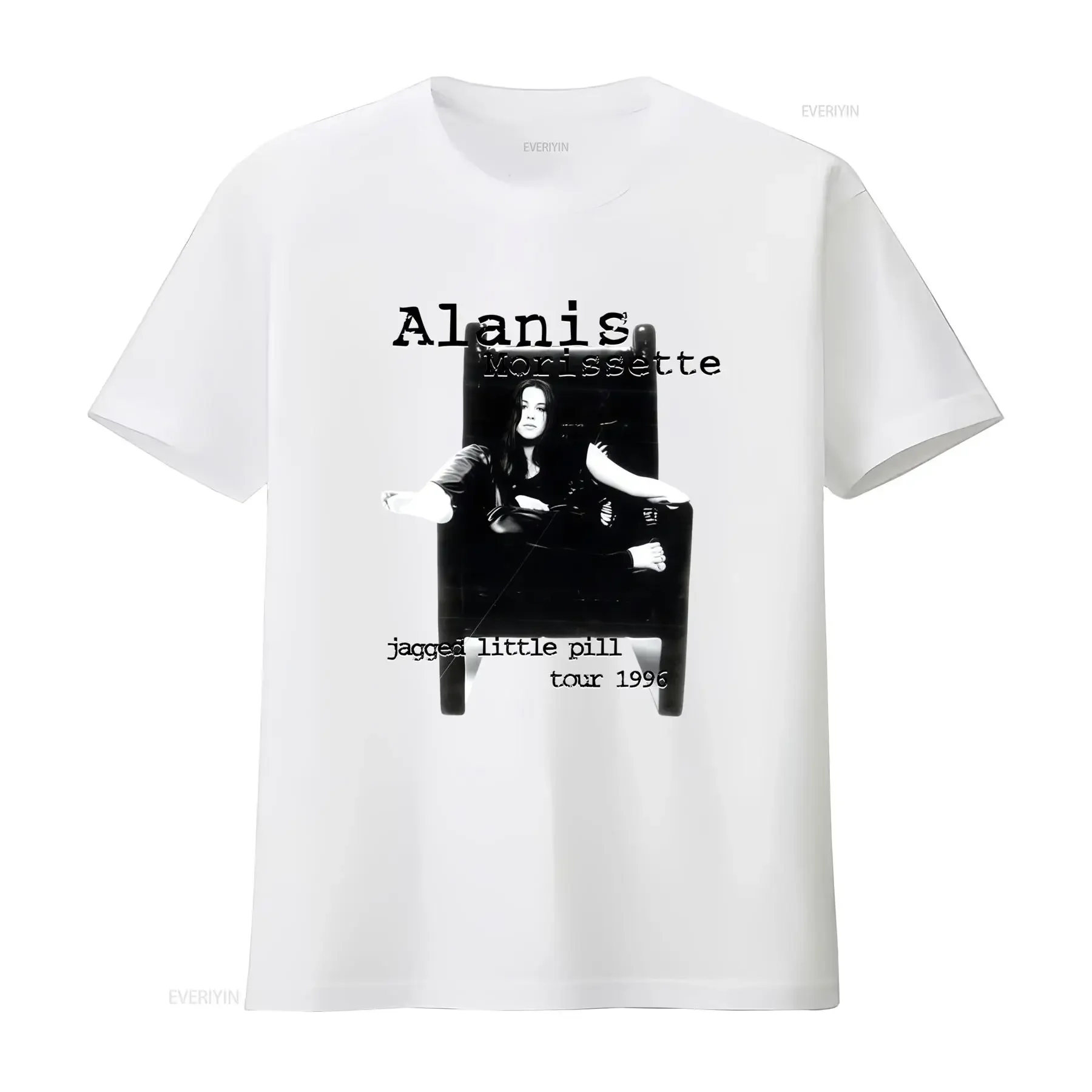 Alanis Morissette Jagged Little Pill Tour 1996 Vintage Style Cotton White T Shirt All Sizes Available vintage Washed