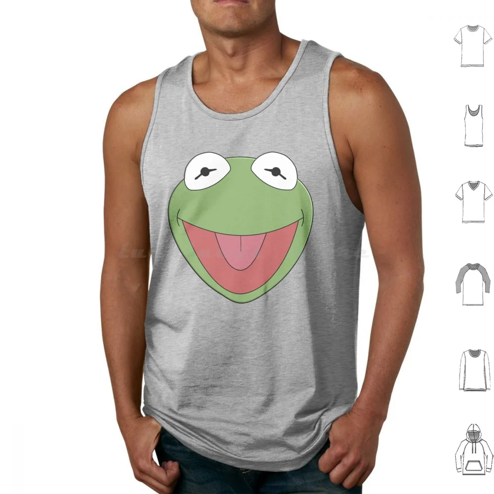 The Frog Tank Tops Print Cotton Green Frog Animal Rowlf The Dog The King Prawn Rizzo The Rat Walter Sam Eagle