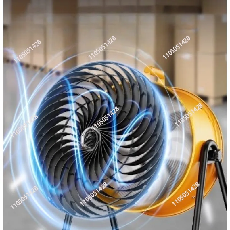 

24 Inch Industrial Floor Drum Fan,Heavy Duty Floor Fan with 5 Blades,220V High Power Shop Fan, Metal Electric Fans for Warehouse