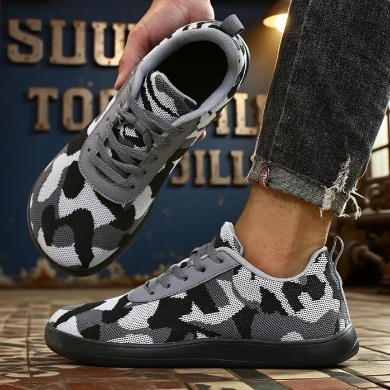 

Camouflage Wide Toe Shoes Comfortable Soft Sole Breathable Walking Sneakers Fashionable Trendy Outdoor Loose Training Men's Shoe