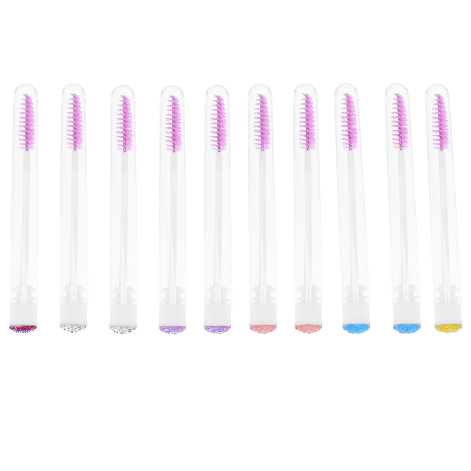10 pezzi pennelli per mascara con asta di cristallo tubi applicatori per ciglia portatili trucco da viaggio pettine per ciglia pennello per sopracciglia
