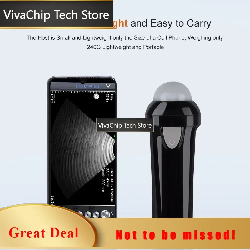 VivaCTPortable Veterinary Ultrasound Scanner Wireless For Pigs Dogs Sheep IP67 Probe Handheld Ultrasound Scanner Pregnancy Detec