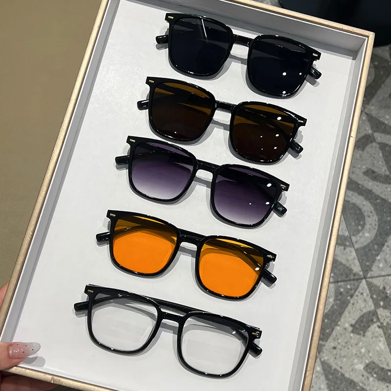 نظارات شمسية مربعة مضادة للانعكاس للأشعة فوق البنفسجية بإطار مربع عتيق نظارات شمسية هندسية للتسوق ملابس عصرية لركوب الدراجات #2
