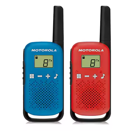 Motorola TLKR-T42 walkie talkie without license LCD display 16 channels and up to 4km range uses AA Battery (without Battery）