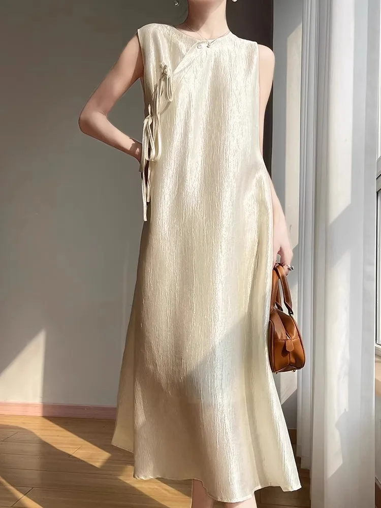 실크 아세테이트 새틴 라운드 네 드 여성 디자인 센세이션 컬러 미디 스커트 슬림 베스트 드 출퇴근용 하이 웨이스트...