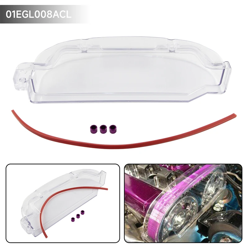 Clear Cam Gear Timing Belt Cover For Mitsubishi Eclipse EVO 1 2 3 4G63 DSM Turbo