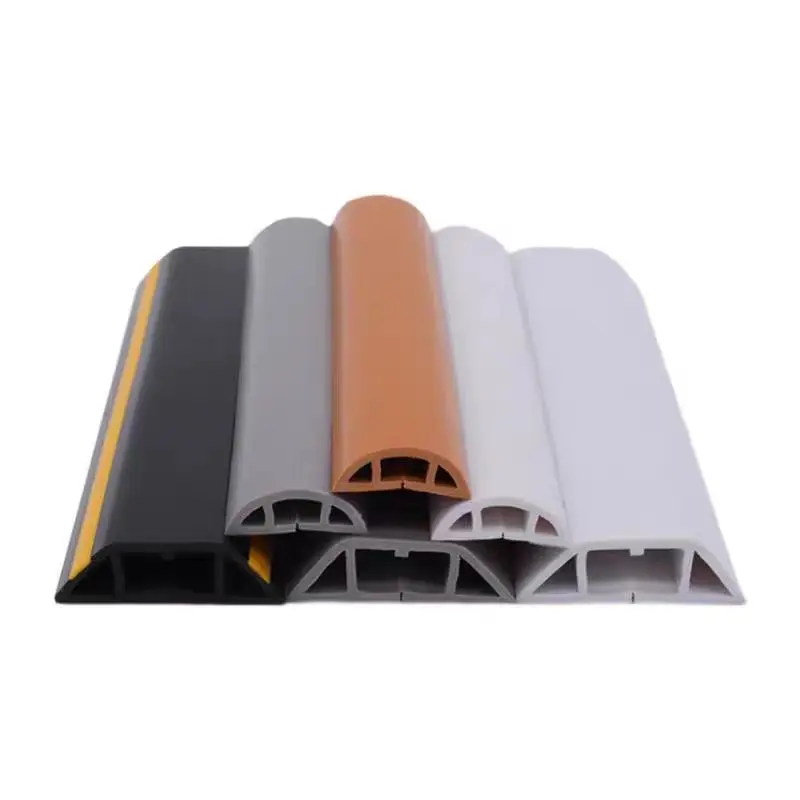 1/2M Flexible Floor Cable Duct Self-adhesive PVC Floor Cable Extension Protection Cable Bridge Cable Duct Cable Hide For Home