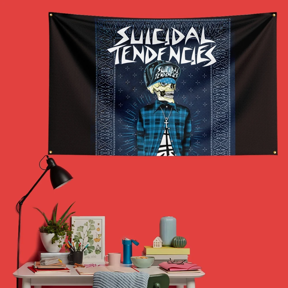 Suicidal Tendencies Inspired Rock Music Flag 3x5 FT 90x150cm Polyester Decorative Banner Tapestry For Music Fans Bedroom Wall De