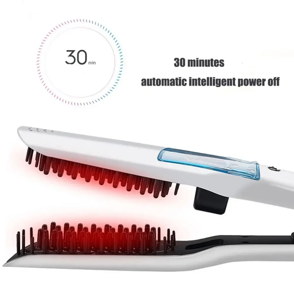 

LCD Display Steam Hair Straightener PTC Heated Fast Heating Hair Straightener Brush Adjustable Temperature Negative Ion
