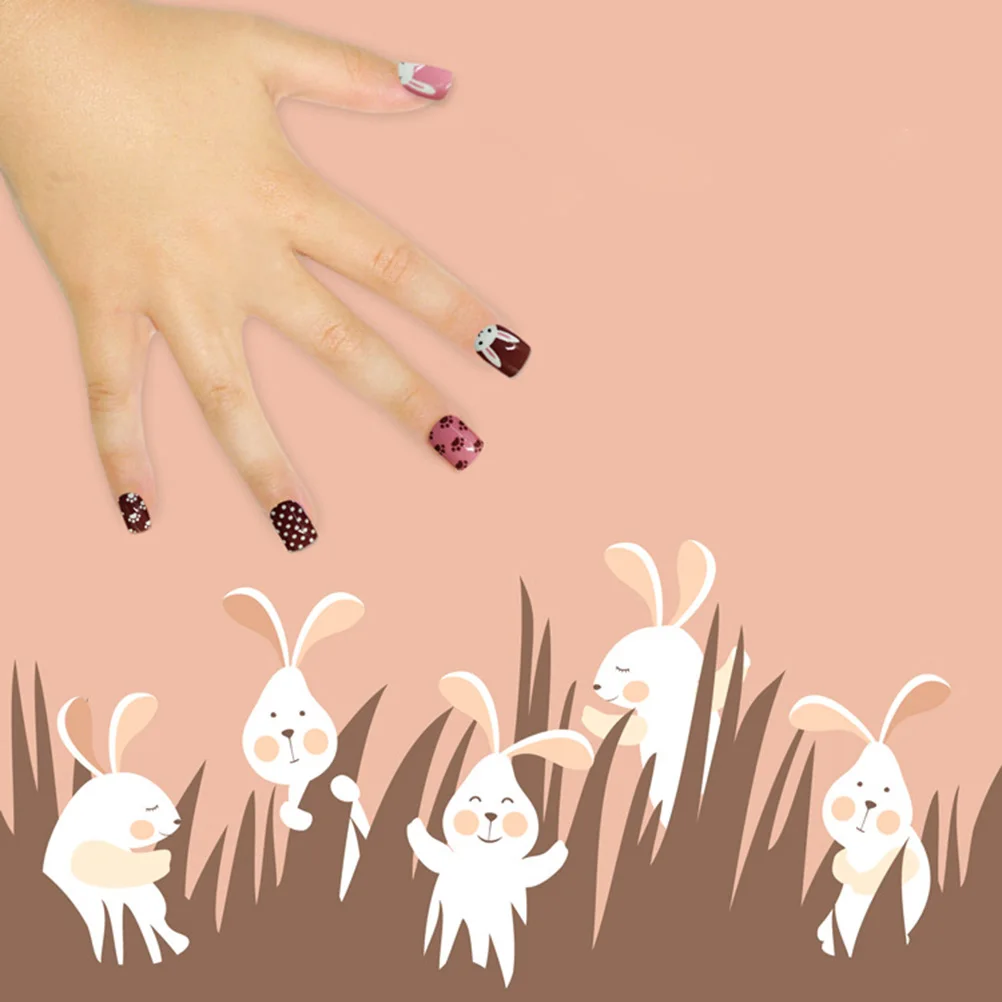 

24PCS False Nail Stickers Creative DIY Nails Novelty Makeup Tools Supply Kids Party Christmas Halloween Birthday Art Design