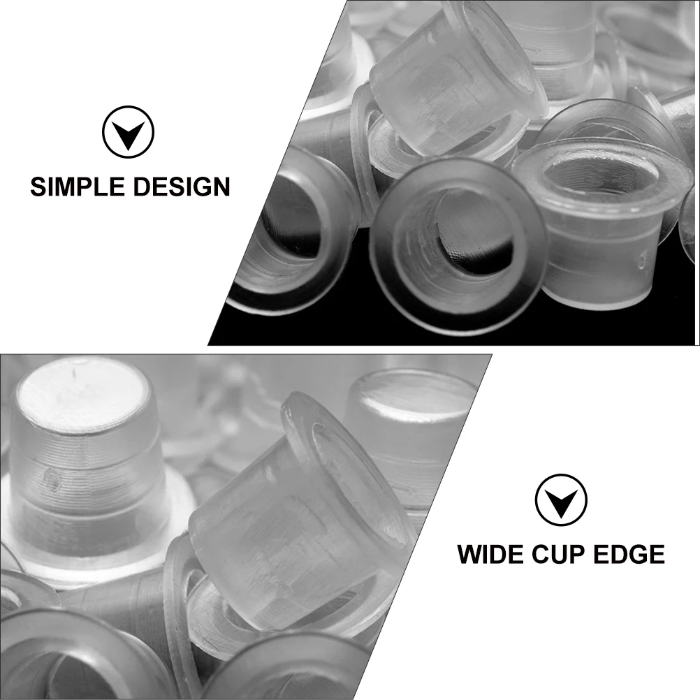 

500pcs Tattooing Ink Cup Plastic Cap Holder Container Disposable Tattoo Supplies Accessory Wide Edge Design