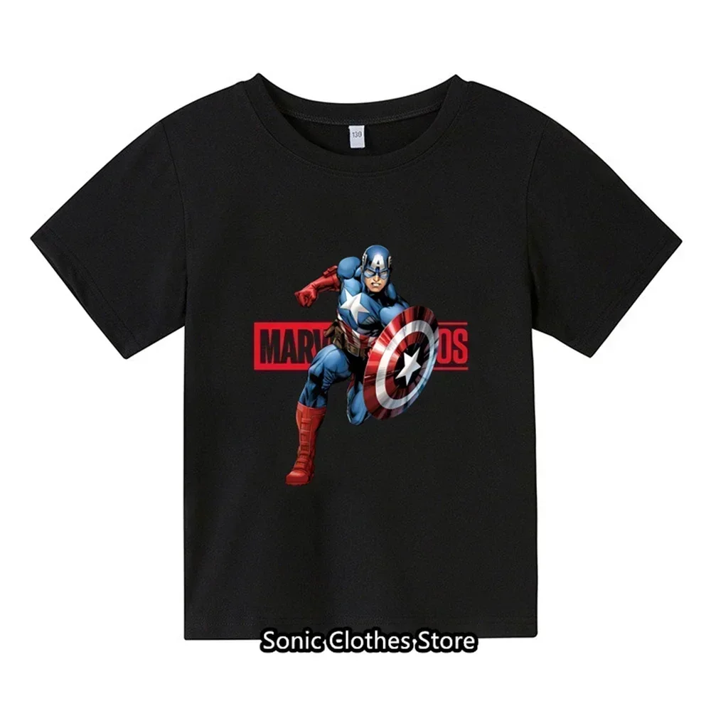 2024 New Cartoon Pattern Boys and Girls Children's Printed T-shirt Children's Summer Fashion Short sleeved T-shirt Top