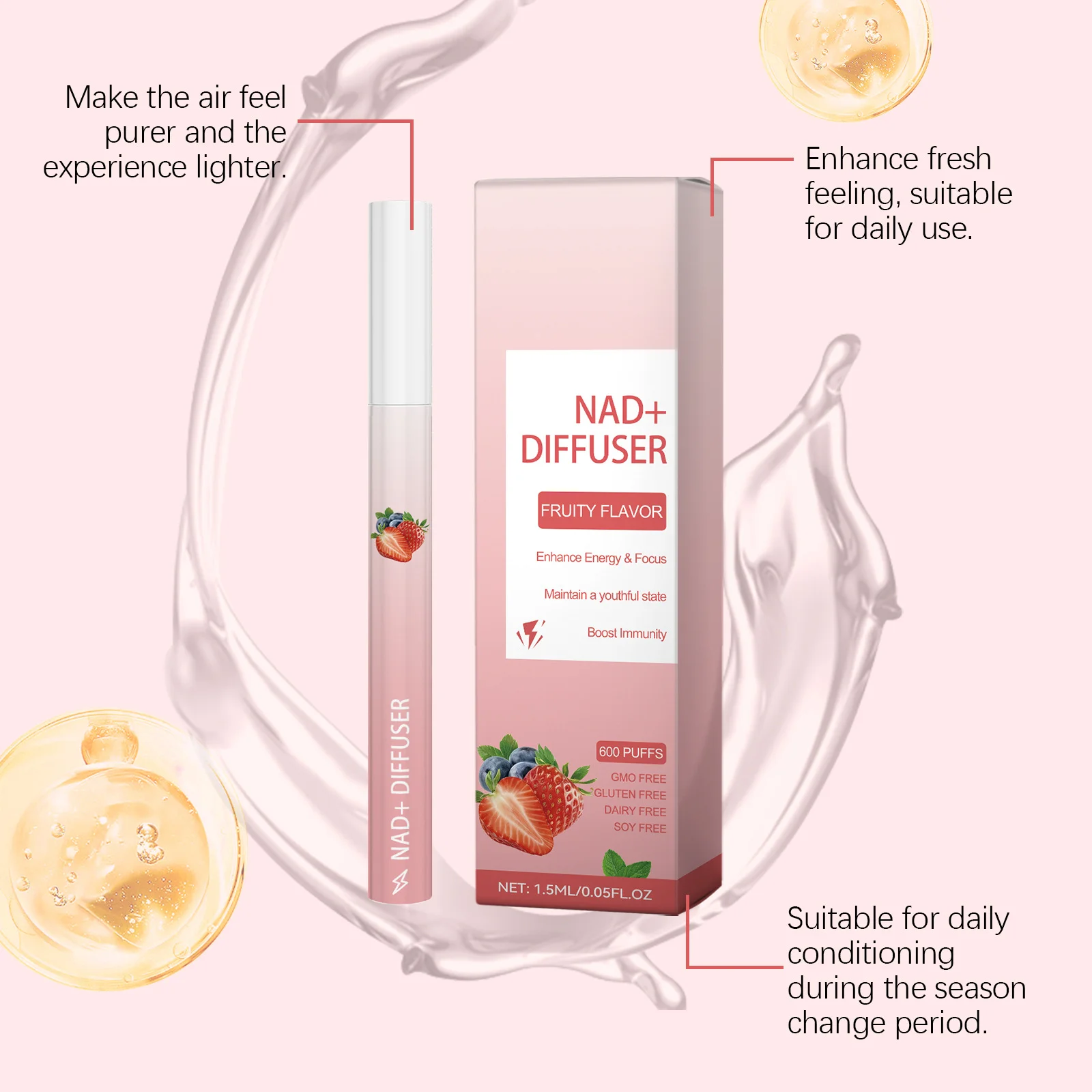 Berry Air Freshener Pen Smoothing Breath Relaxation Sensory Relieving Fatigue Aromatherapy Cleaning Nasal Herbal Diffuser Stick