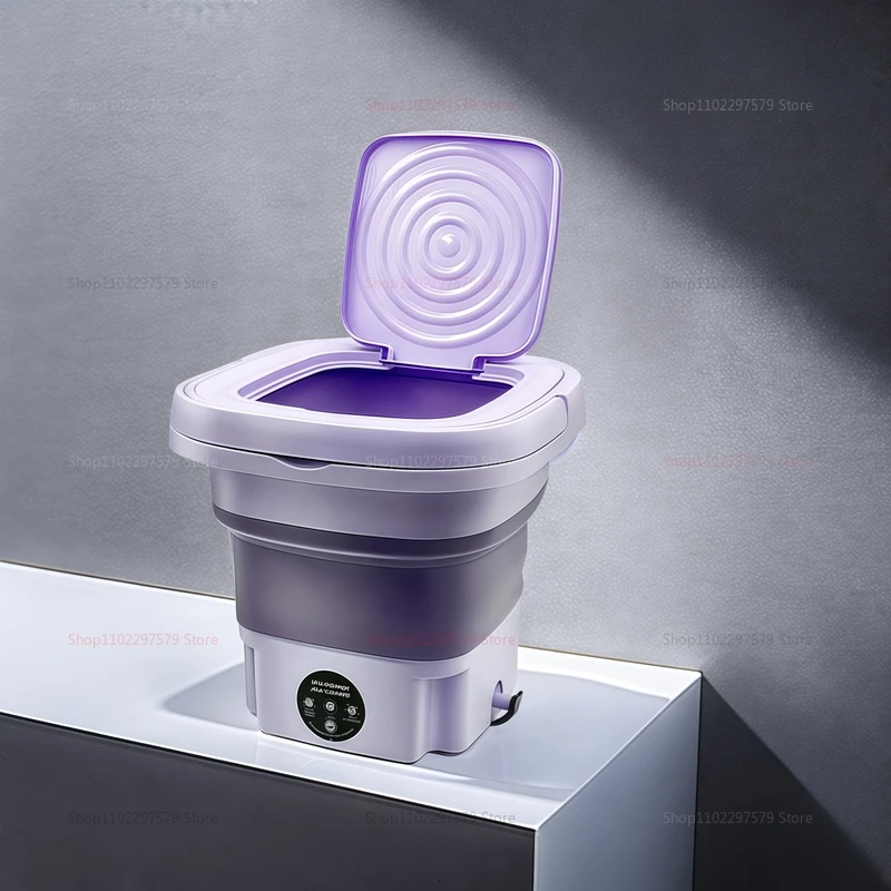 8L Portable Folding Washing Machine Bucket Easy To Carry Compact Travel Laundry Washer for Clothes Socks Underwear Cleaning image 6
