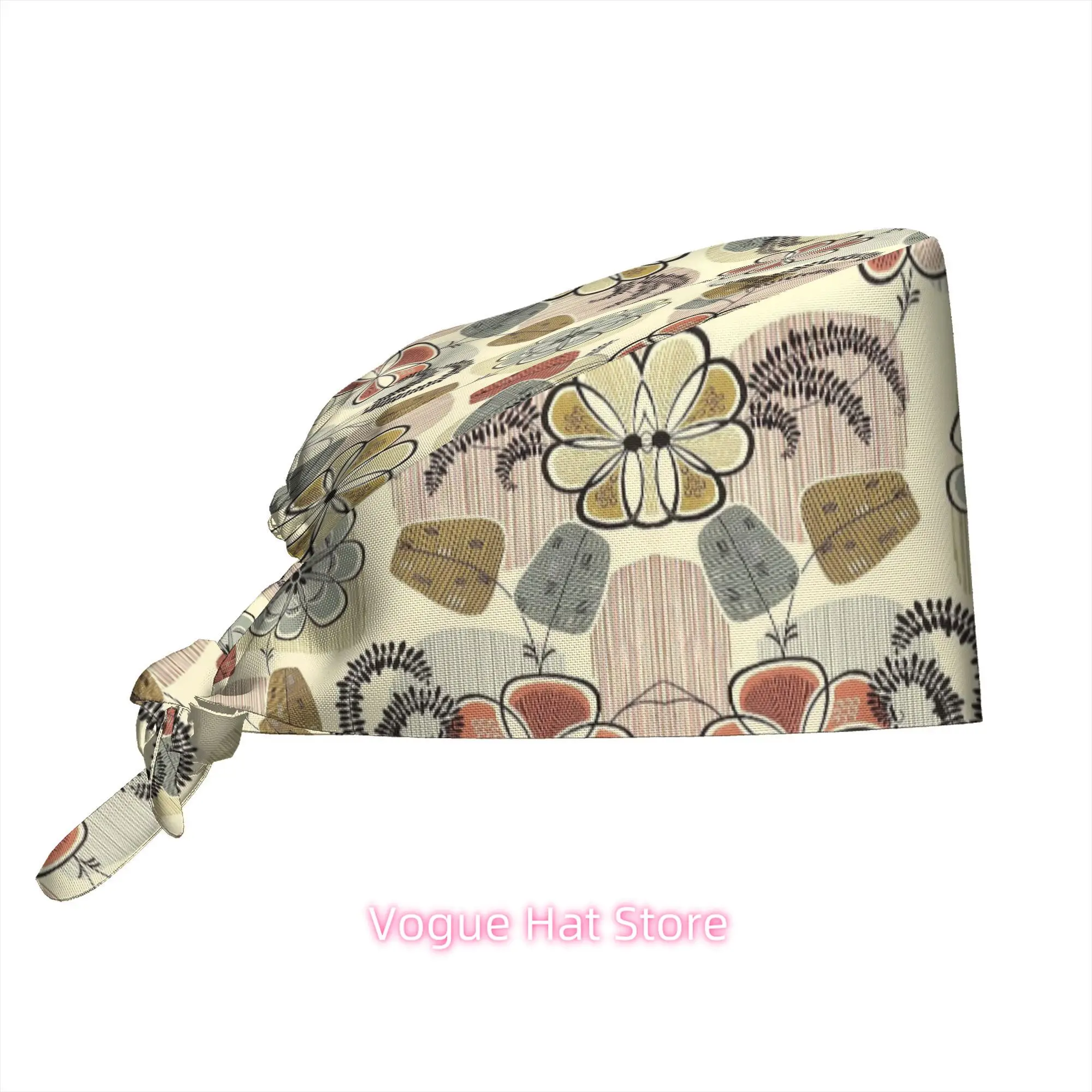 1pc of an Adjustable Work Cap Featuring a Retro Floral Design, Perfect for Spring And Summer Events, Travel, And As a Delightful