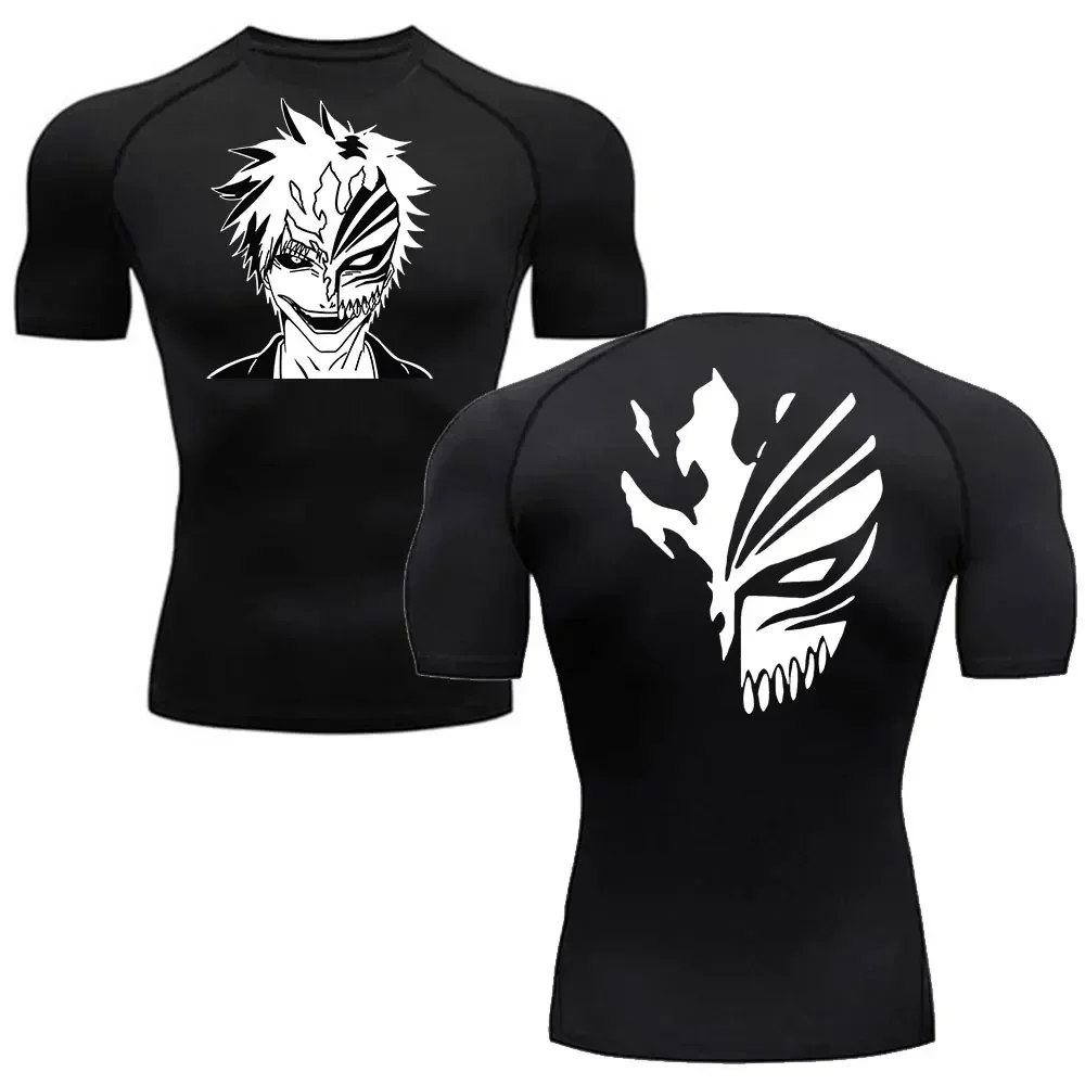 Koszulka kompresyjna Man Gym Anime Bleach T Shirt Dla Mężczyzn Nowy Trend Sport Mężczyźni Fitness Dresy Koszulki bokserskie Koszulka kompresyjna