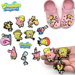 1 pz SpongeBob fibbia per scarpe Anime Patrick Star Crocs Charms Cartoon Crocs accessori sandali decorare bambini festa regali di natale