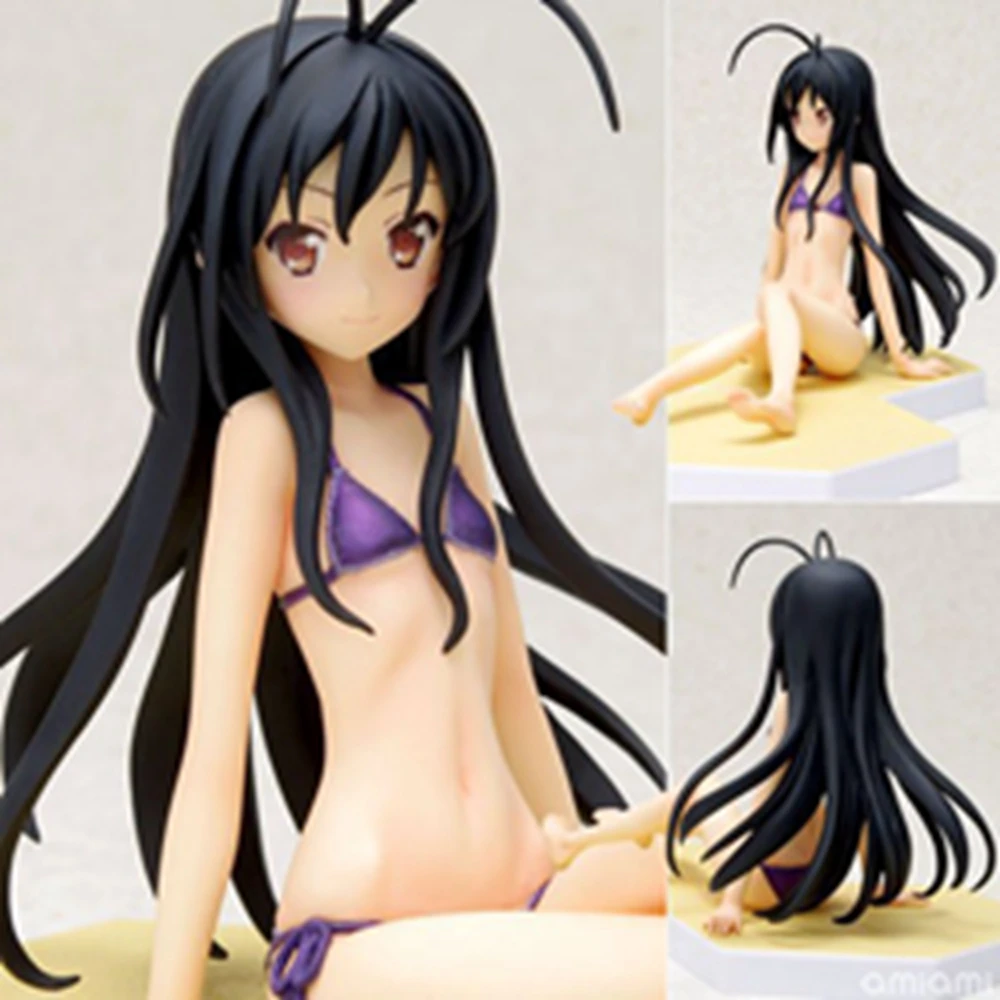 8.5CM Anime Accel World Kuroyuki hime Figure Beach Queens 1/10 Swimsuit Sitting Model Toy Gift Doll Collection Action Figure PVC