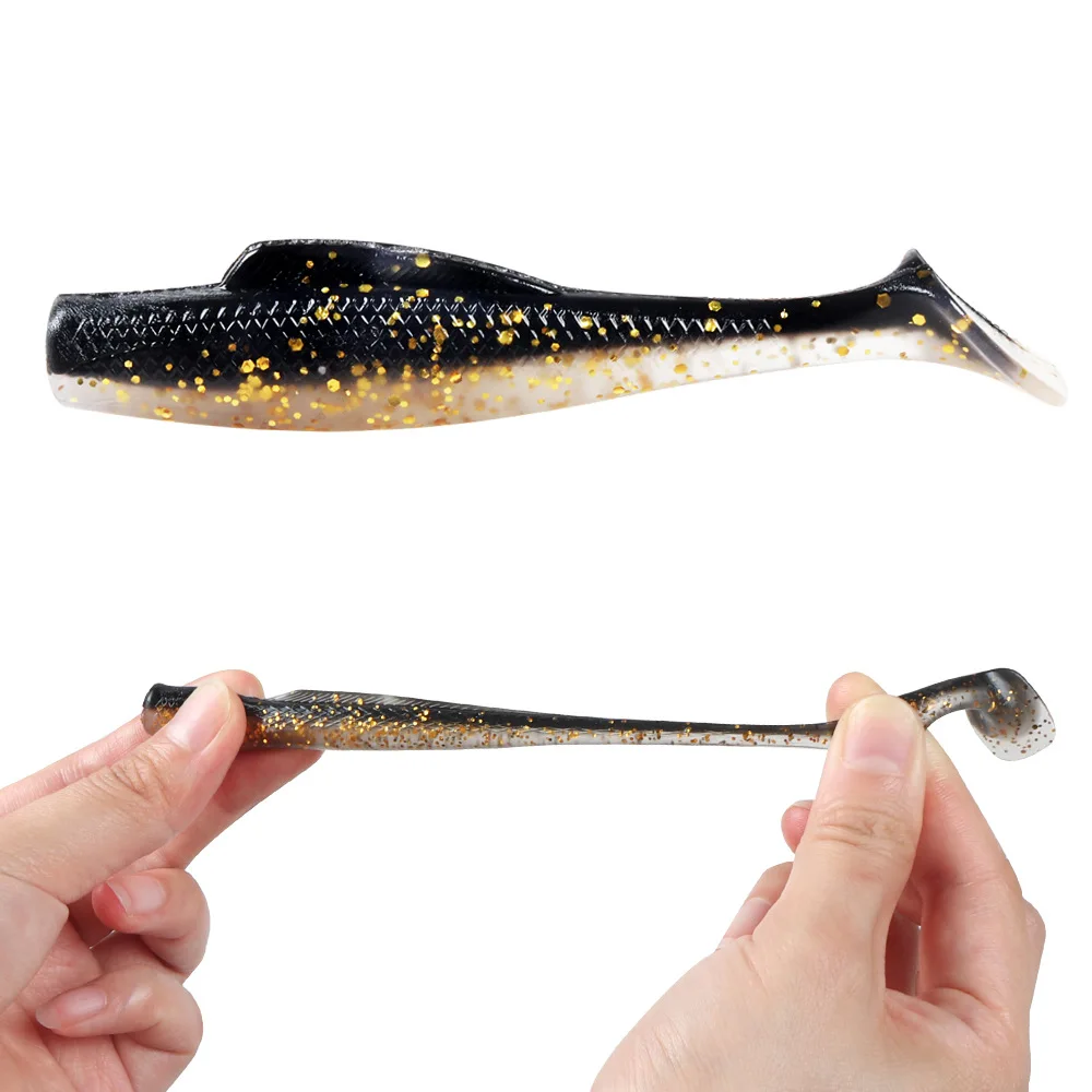 6 قطعة/الوحدة الصيد إغراء الطعم الناعم 85 مللي متر 4.8 جرام عالية الجودة Pesca سيليكون الطعم Wobblers باس Leurre دون تهزهز رئيس هوك