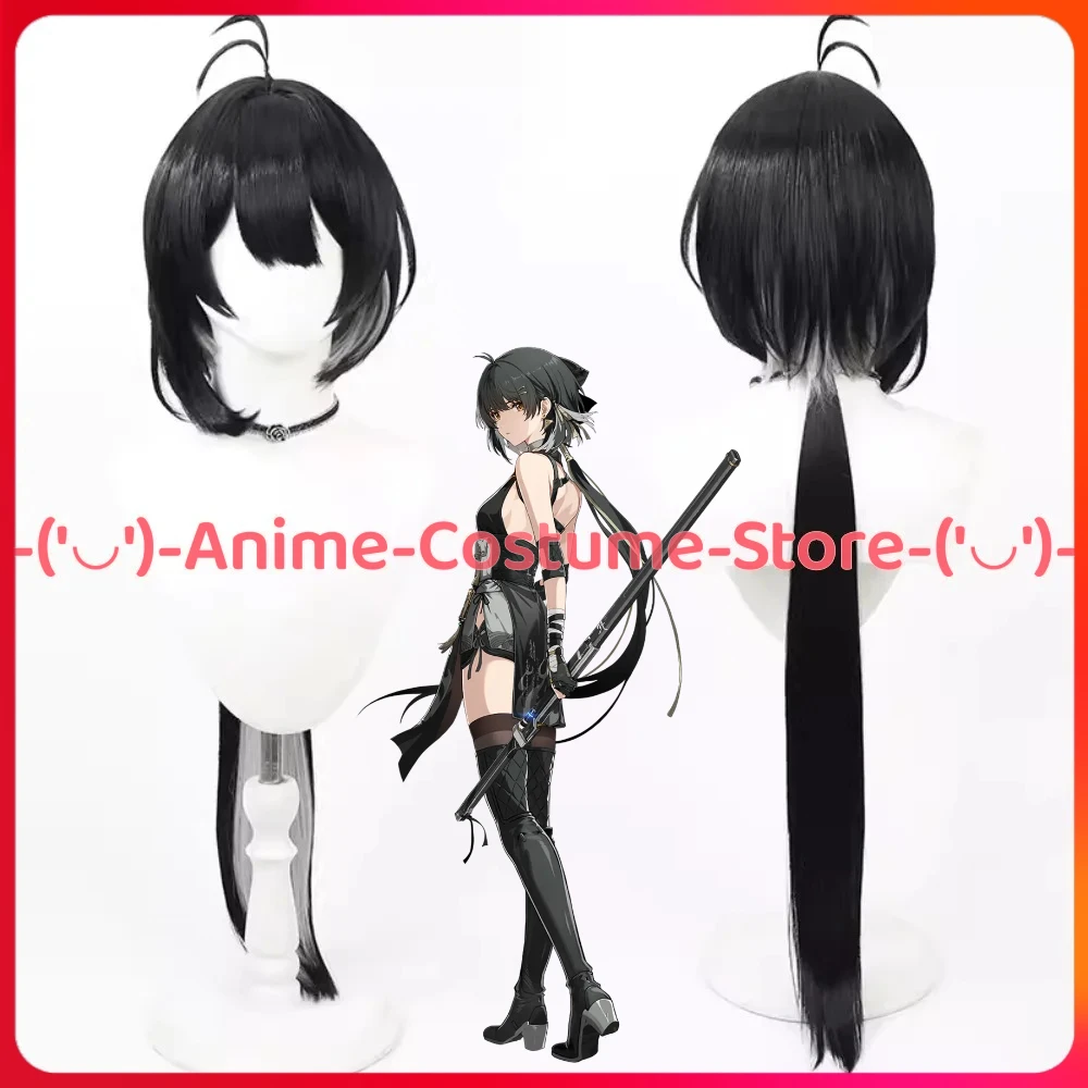 

Wuthering Waves Female Rover Resonator Black Cosplay Wig Game Character Halloween Carnival Party Heat Resistant Synthetic Hair