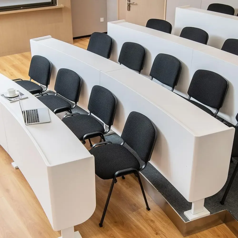 Stackable Ergonomic Office Chairs with Upholstered Seat and Back, Ideal for Conference and Waiting Rooms, Black