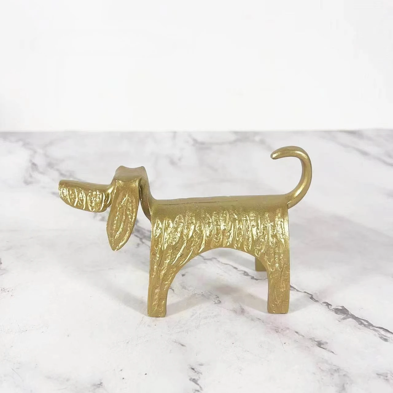 

Metal Handicrafts Simulation Animal Sculpture Golden Puppy Golden Dog Figurine Metal Figurine Home Decoration Accessories