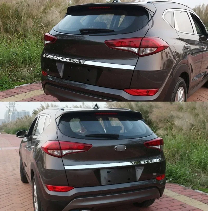 Cubierta de manija de puerta trasera de maletero, moldura de bisel, estilo cromado inoxidable, para Hyundai Tucson 2015, 2016, 2017, 2018