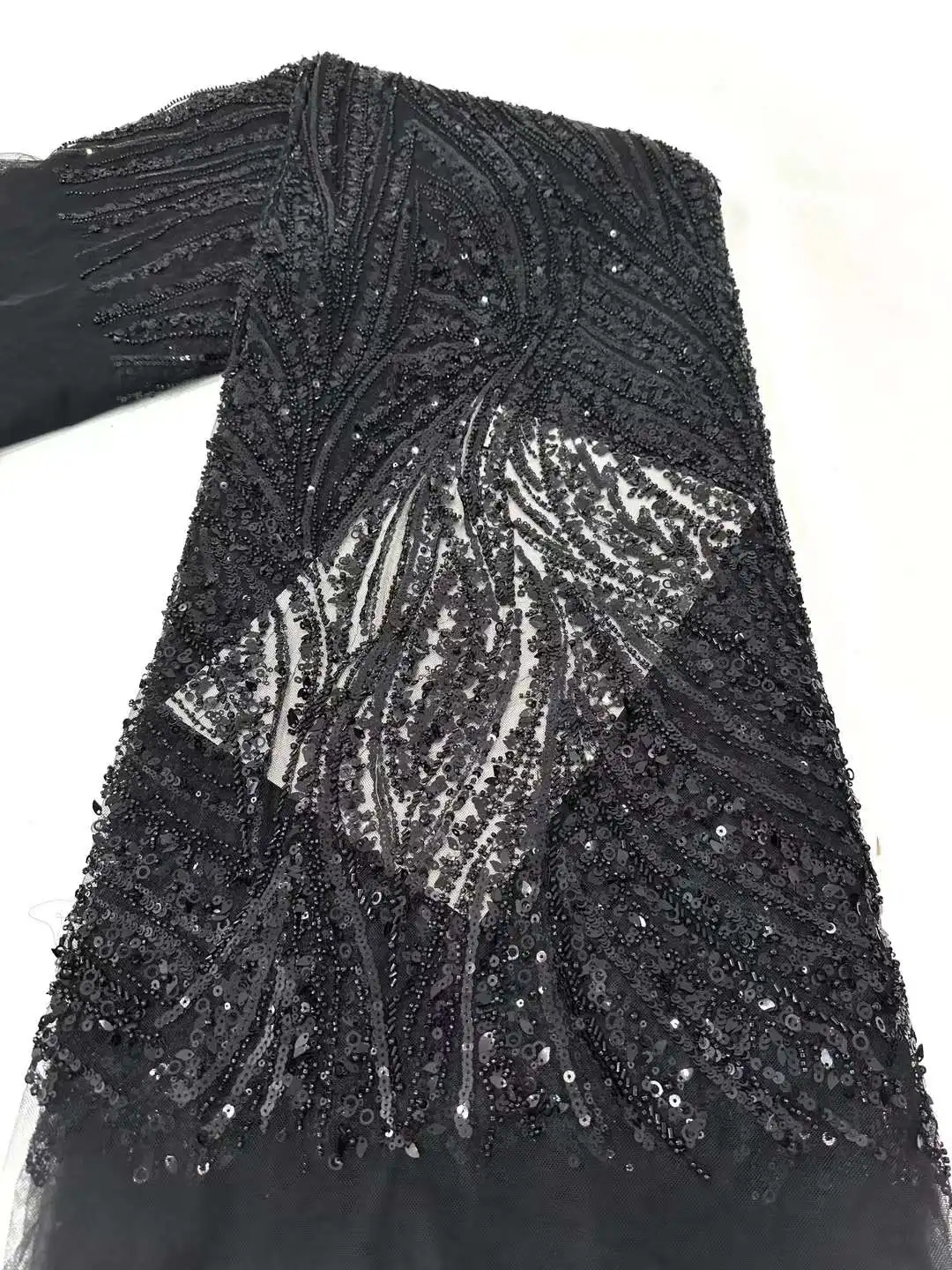 

Nigerian Handmade Beads Lace Fabric,Luxurious Sequins,Beaded Embroidery,African Lace Fabric for Sewing, High Quality,2024