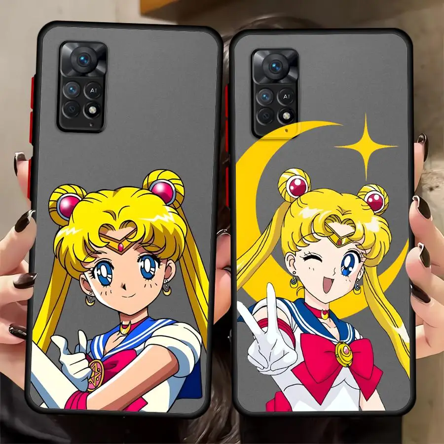 Funda para Xiaomi Redmi Note 14 14C 12 A4 13C 13 Pro Plus 11 10 9S, Carcasa Trasera para Teléfono, Anime Sailor Moon
