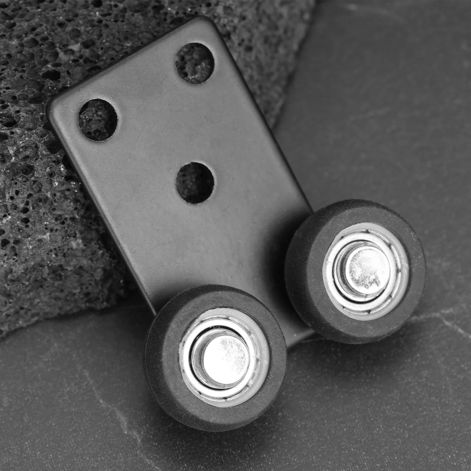 2pcs Black Sliding Glass Cabinet Door Wheel Rollers Upper Pulley Support Push-pull Wheels for Closet Bedroom Sliding Furniture