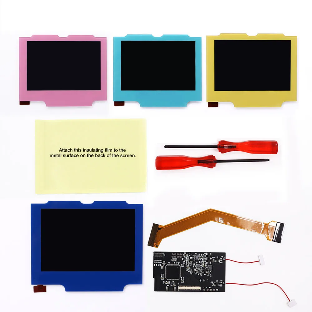

2-в-1 сенсорный экран для GBA SP V2, IPS LCD-дисплей с подсветкой для Game Boy Advance SP, комплект для 8-цветных моделей.