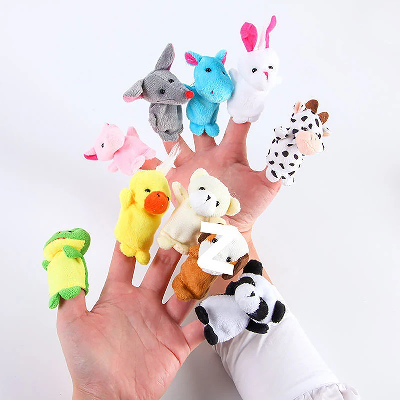 Muñeca de mano de dibujos animados, marionetas de dedo, juguete de felpa, títere de dedo, pequeño, Mini juguete para la yema del dedo
