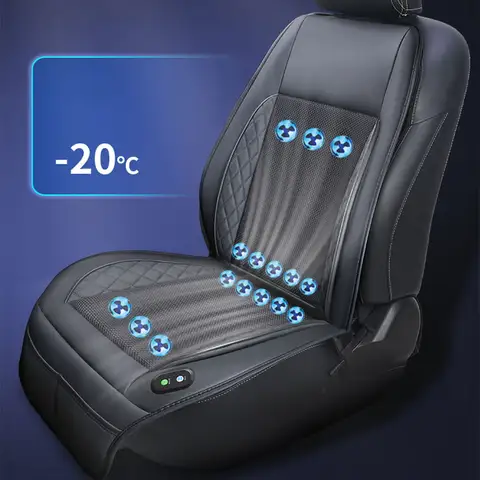 DC 12V 3D 스페이서 자동차 여름용 쿨 시트 쿠션 – 8팬 및 16팬 냉각 기능으로 빠른 환기