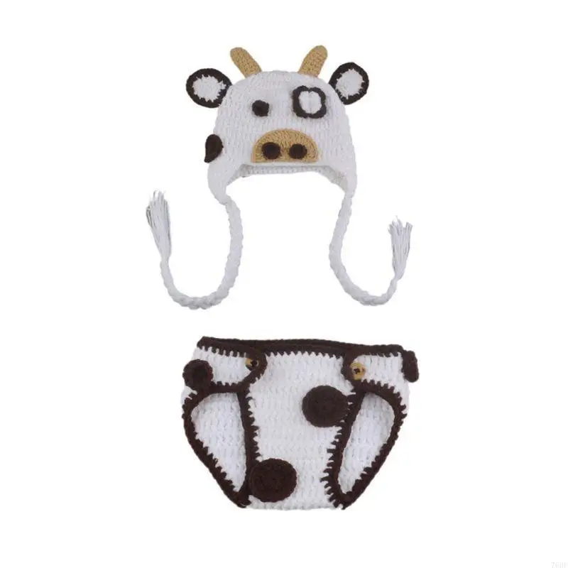 76HF Baby Soft Woolen Romper+Hat Set Newborn Photography Props Bodysuit Jumpsuit