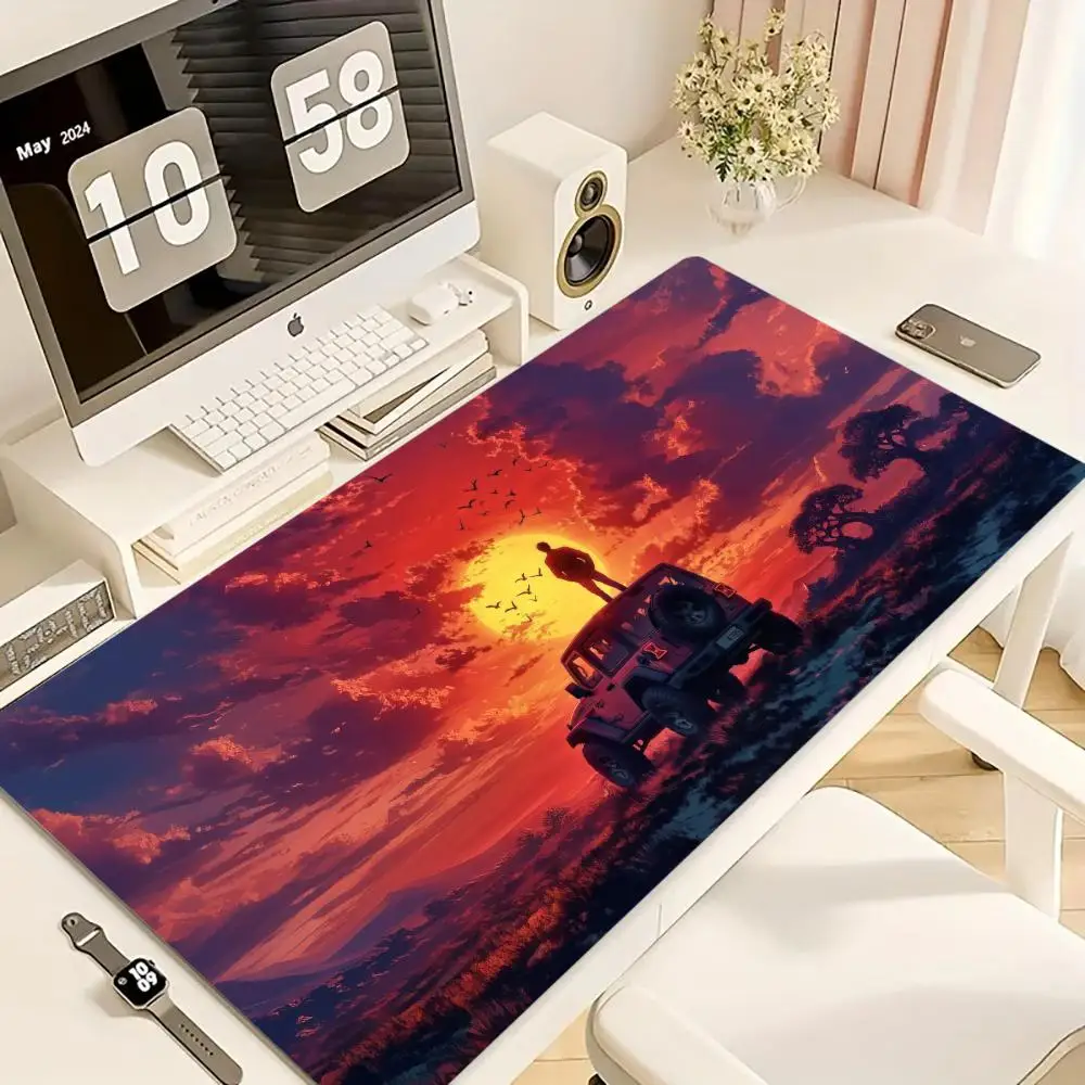 

Freedom On Four Wheels Mouse Pad XXL Computer Accessories Office Game Table Mats Anti-slip Gaming Keyboard Mousepad XL Desk Pads