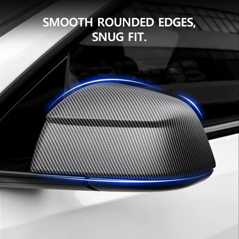 Fotografia 5: Capa Decorativa para Espelho Retrovisor de Carro para Tesla Model Y Juniper 2025 2026 em ABS, Resistente a Arranhões, com Bordas Arredondadas e Superfície Lisa